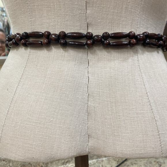 Vintage NWT women’s one size wooden beaded tie belt - Picture 3 of 5